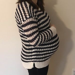 Motherhood Maternity Blue & White Striped Sweater
